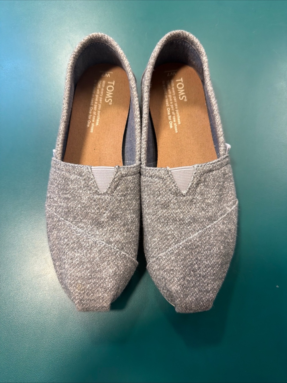 Toms Gray Knit Slip-On Flats